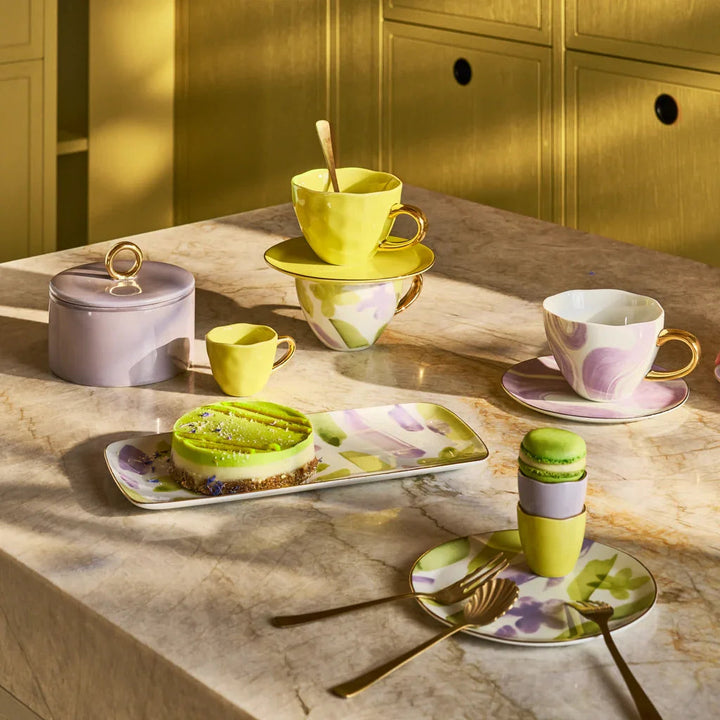 Urban Nature Culture | Good Morning kopje Cappuccino/Tea en bord liatris/Kusha, set van 4, in cadeauverpakking