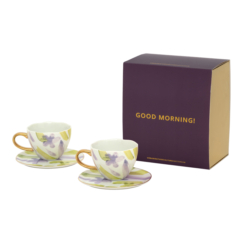 Urban Nature Culture | Good Morning kopje &amp; bord Liatris/Kusha (set van 4)
