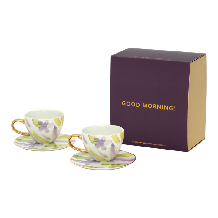Urban Nature Culture | Good Morning kopje &amp; bord Liatris/Kusha (set van 4)