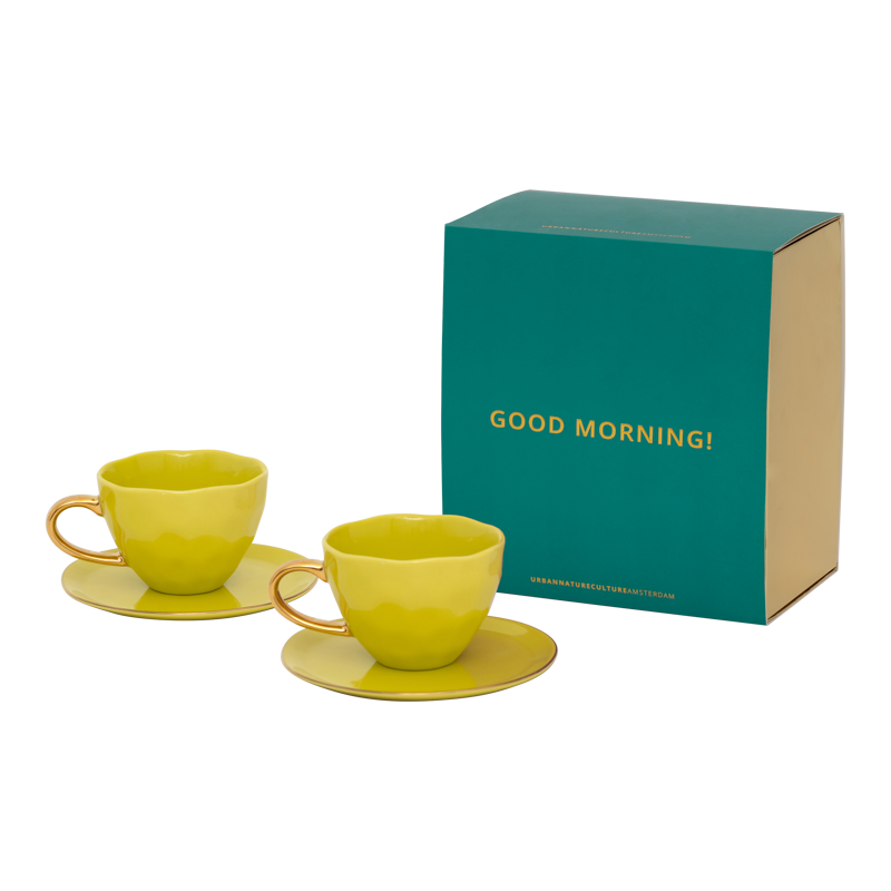 Urban Nature Culture | Good Morning kopje &amp; bord Liatris/Lime Light (set van 4)