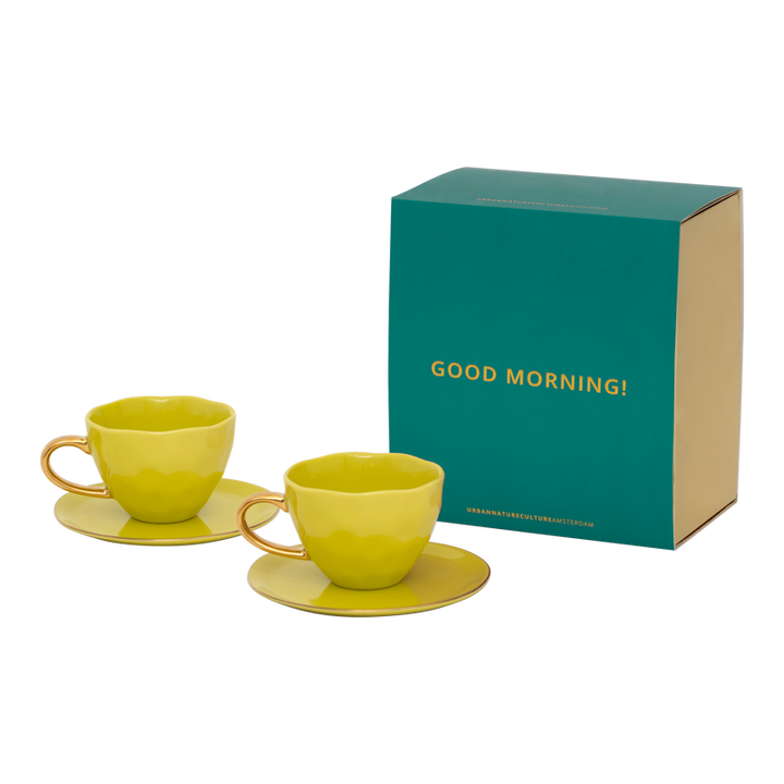 Urban Nature Culture | Good Morning kopje &amp; bord Liatris/Lime Light (set van 4)