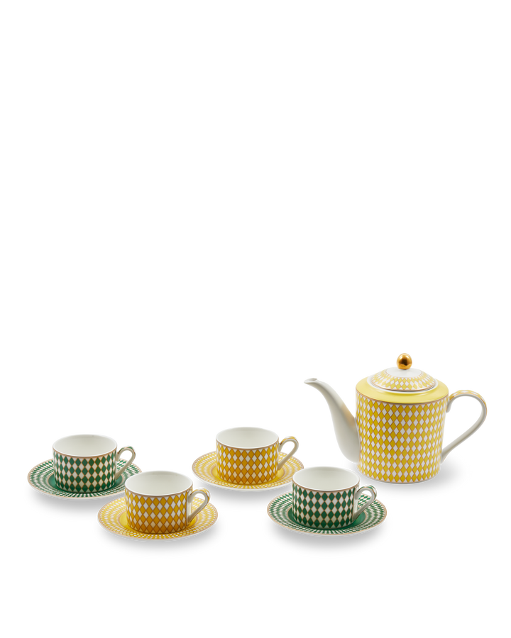 Polspotten - Theeservies Chess (set van 4)
