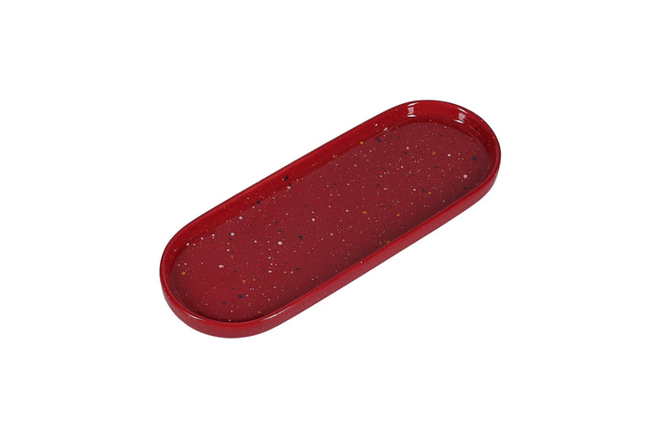 ona - Serveerschaal 28,5x10cm burgundy Fika (set van 4)