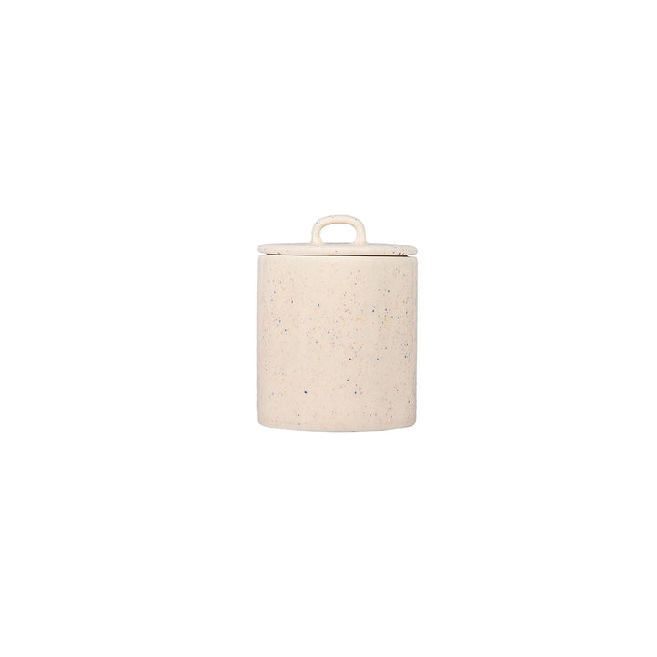 ONA - Voorraadpot 11xH14,5cm met deksel beige Fika