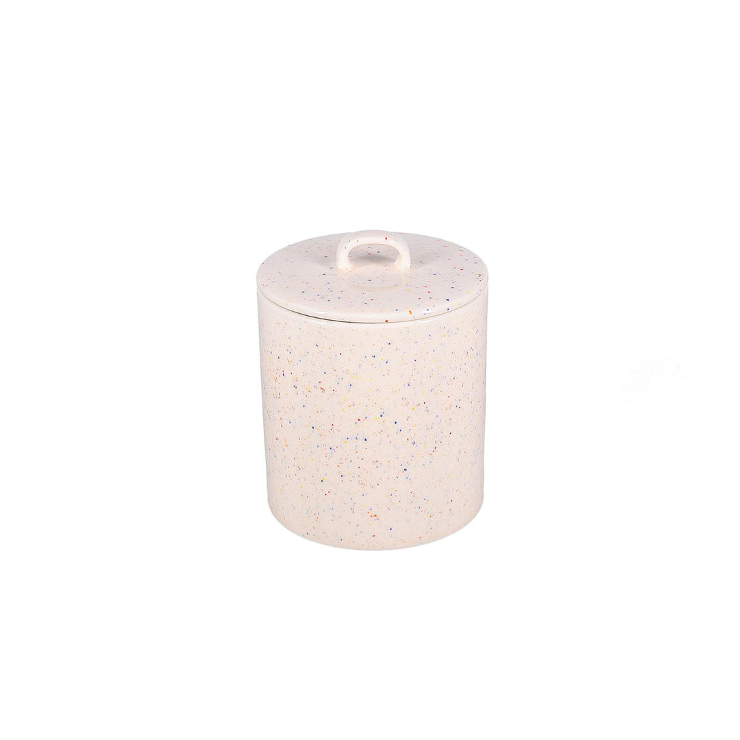 ONA - Voorraadpot 14xH18cm met deksel beige Fika