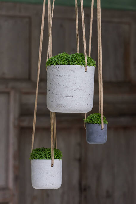 Pottery Pots - Bloempot Charlie XS (hanging) Grey Washed, Grey Washed Ø12 cm