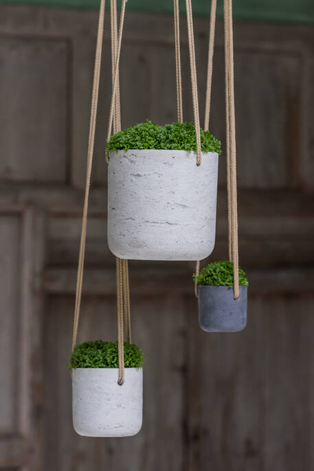 Pottery Pots - Bloempot Charlie S (hanging) Grey Washed, Grey Washed Ø15 cm
