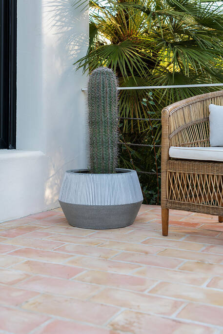 Pottery Pots - Bloempot Harley Low S, White Stripe Ø36 cm