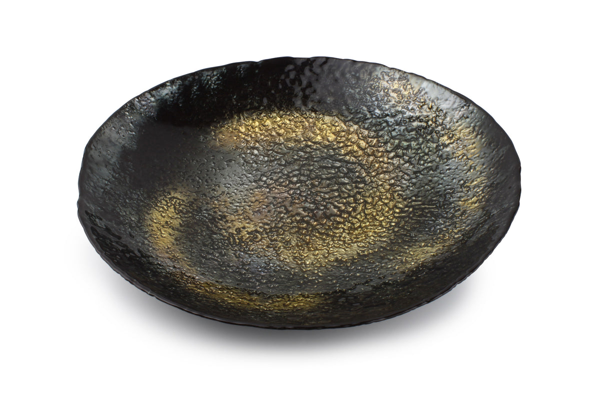 Salt & Pepper - Sierschaal 40xH7cm glas zwart/goud Cosmo