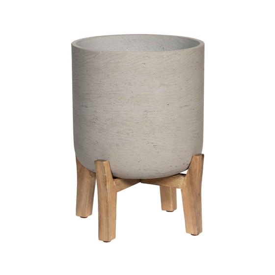 Pottery Pots - Bloempot Charlie M (Feet Low), Grey Washed Ø21 cm