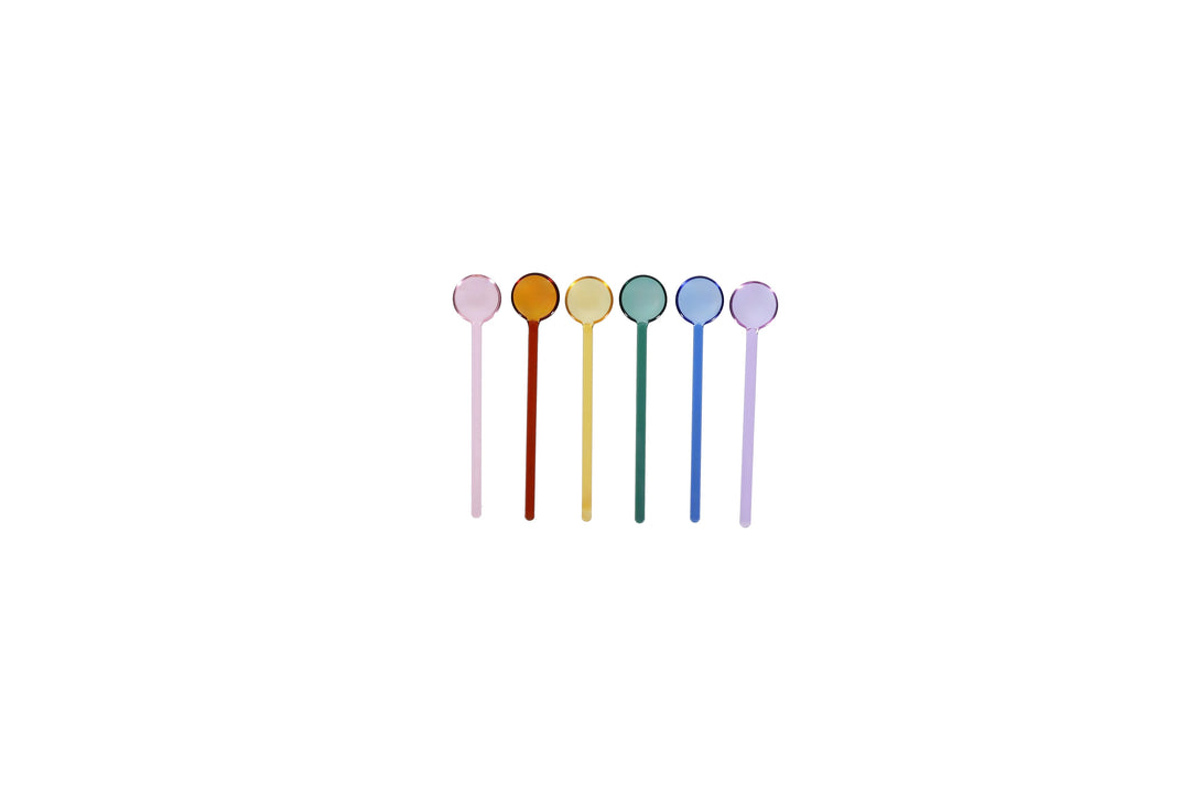 ona - Koffielepel glas multikleur Tilly (set van 6)