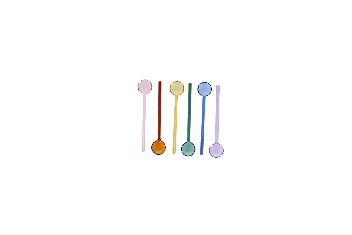 ona - Koffielepel glas multikleur Tilly (set van 6)