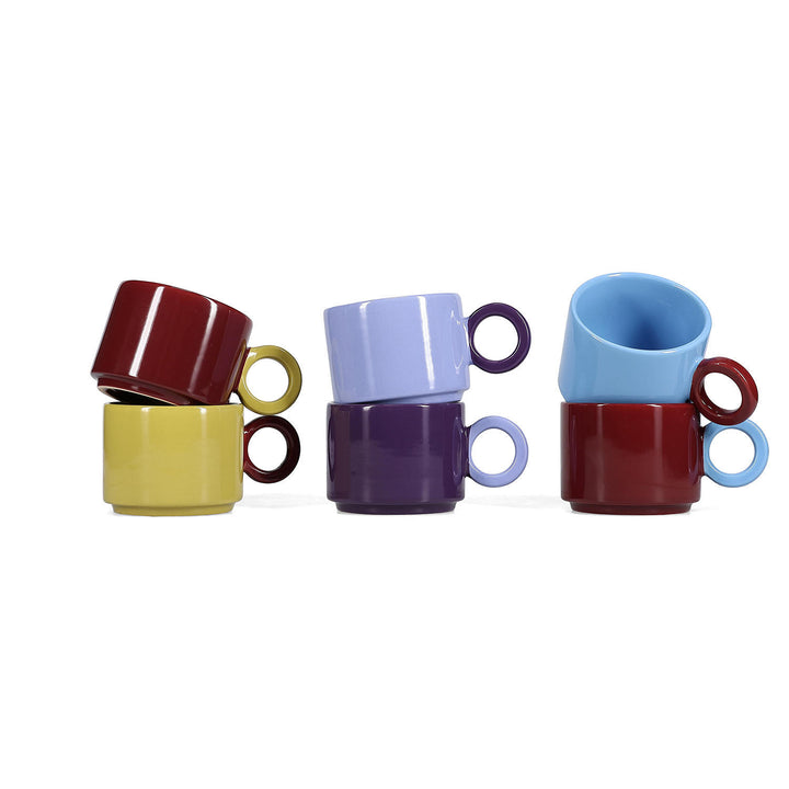 ONA - Beker 28cl light blue/burgundy Roze Lou