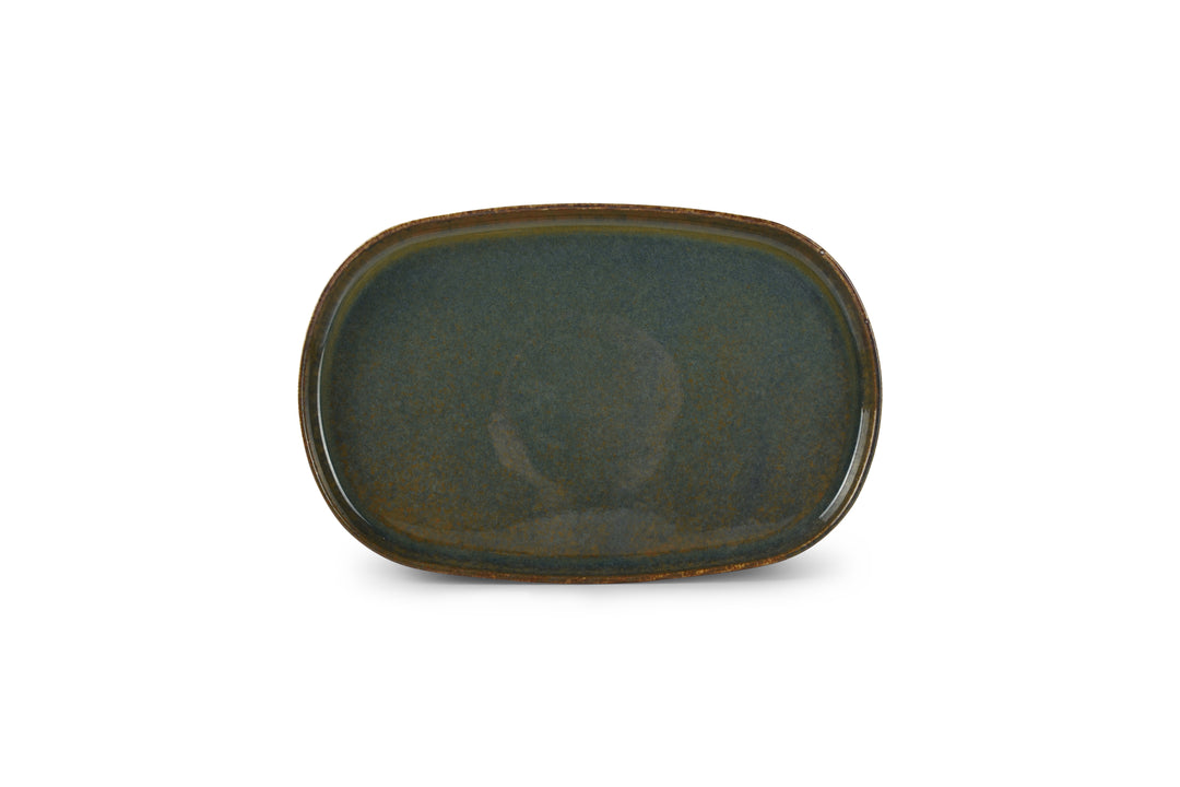 Bonbistro - Plat bord 34x22xH2cm groen Pila - Set van 3