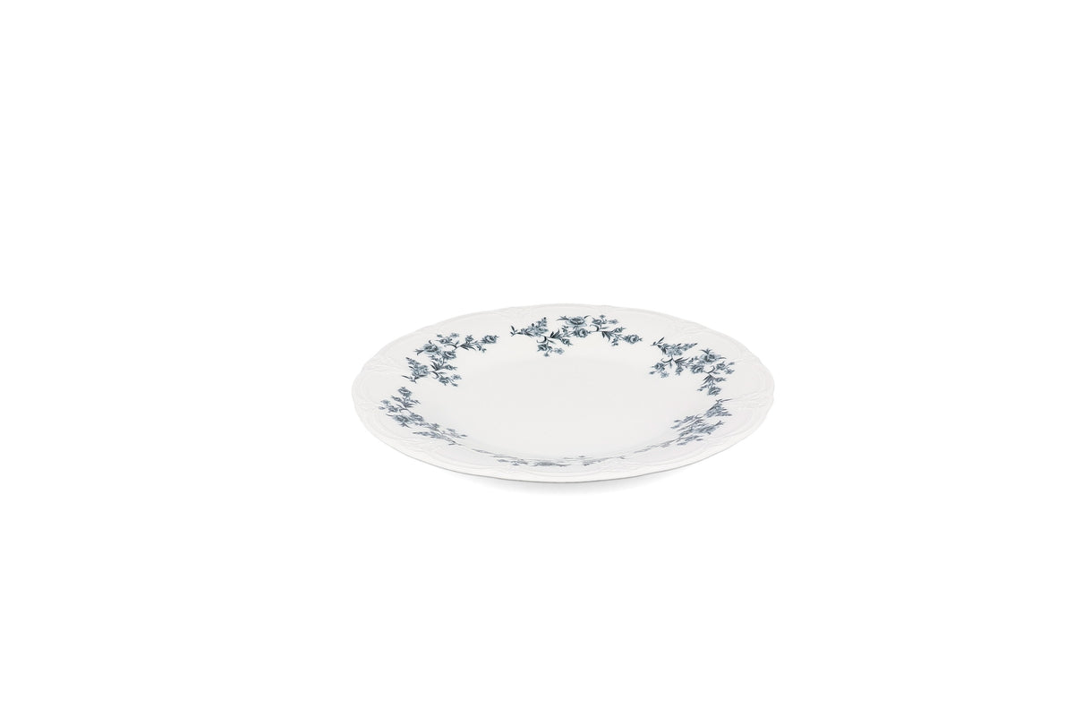 Bonbistro - Plat bord 27cm black flower Retro (set van 6)