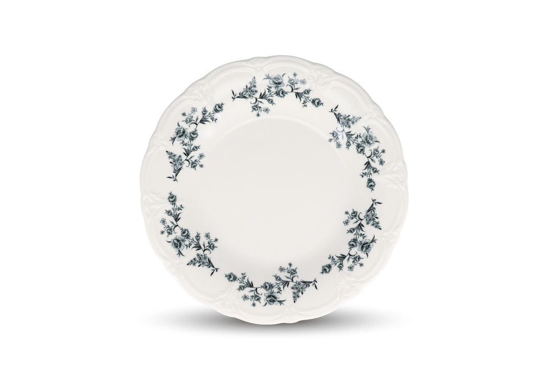 Bonbistro - Plat bord 32cm black flower Retro (set van 2)
