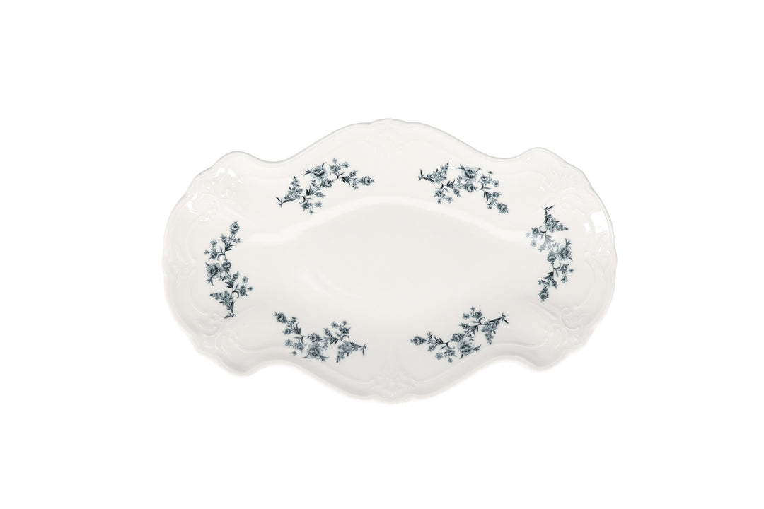 Bonbistro - Serveerschaal 26x16cm black flower Retro (set van 4)