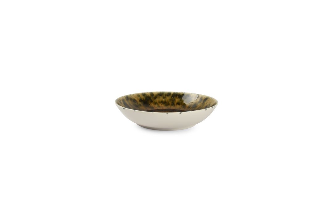 Bonbistro - Diep bord 21xH5cm groenbruin Resto - Set van 6