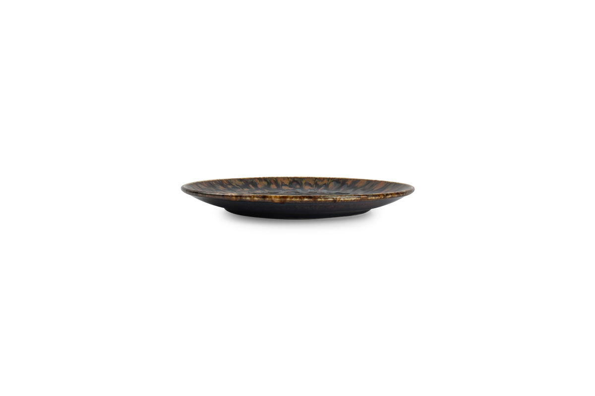 Bonbistro - Plat bord 20,5cm bruin/blauw Resto - Set van 6