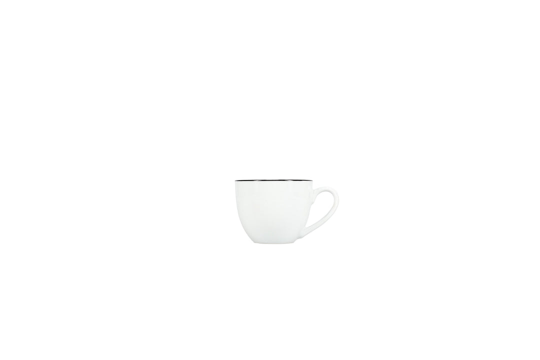 Bonbistro - Kop 31cl black rim Basic White (set van 6)