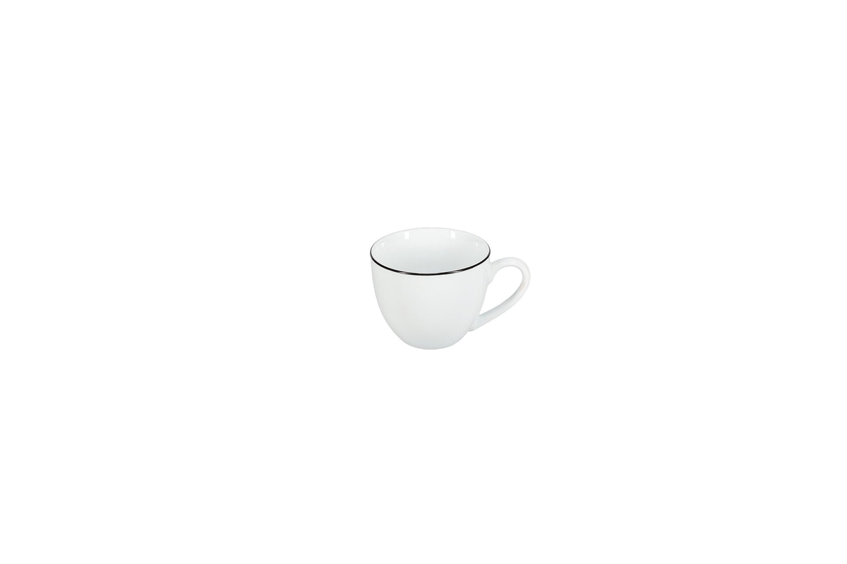 Bonbistro - Kop 31cl black rim Basic White (set van 6)