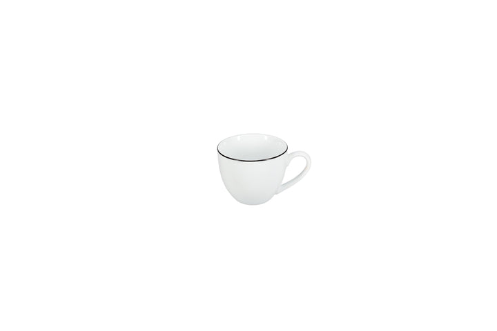 Bonbistro - Kop 31cl black rim Basic White (set van 6)