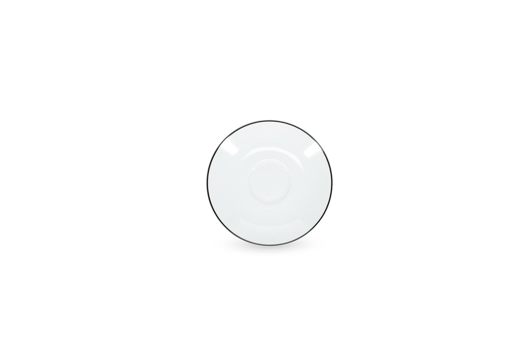 Bonbistro - Schotel 16,5cm black rim Basic White (set van 6)