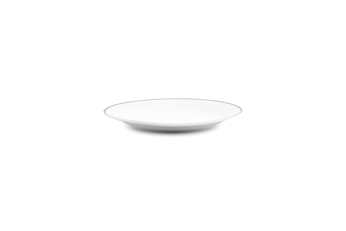 Bonbistro - Plat bord 20cm blue rim Basic White - Set van 6