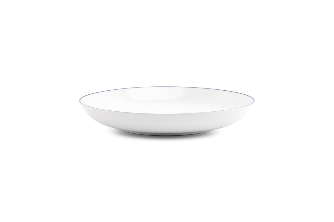 Bonbistro - Diep bord 27xH4cm coupe blue rim Basic White - Set van 6