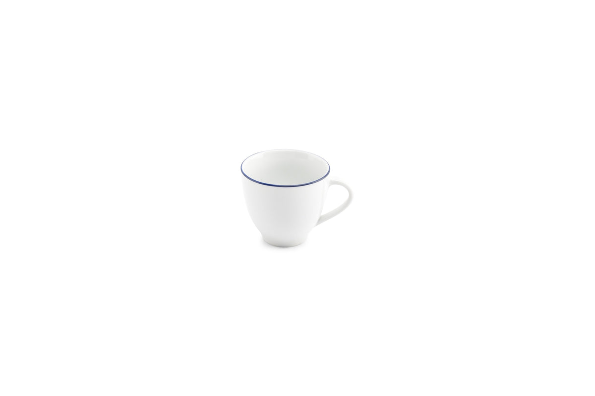 Bonbistro - Kop 20cl blue rim Basic White - Set van 6