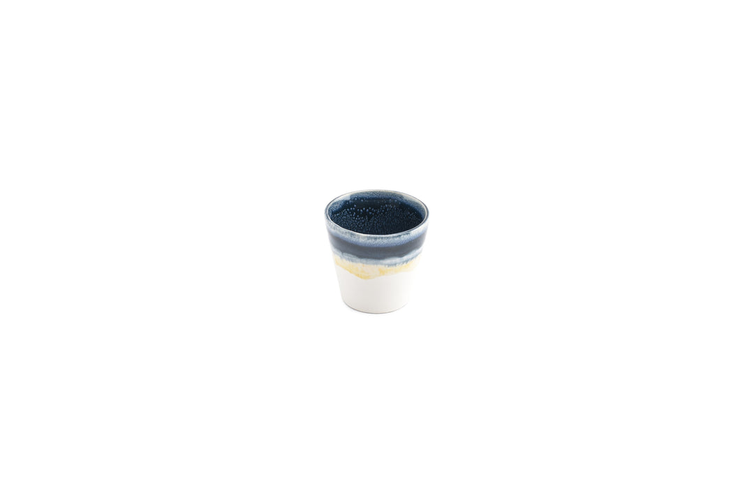 Salt &amp; Pepper - Mokkakop 10cl blauw Flow - Set van 4