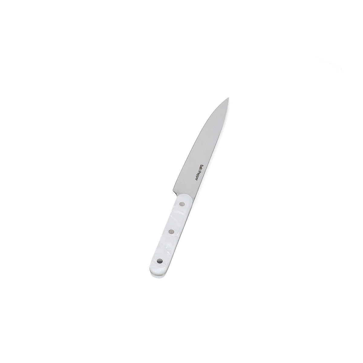 Salt & Pepper - Fileermes parelmoerlook wit Chop