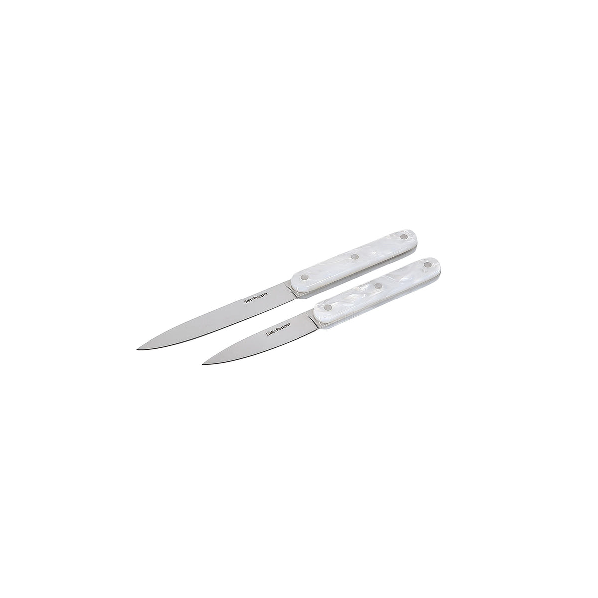 Salt & Pepper - Messenset 2-delig parelmoerlook wit Chop