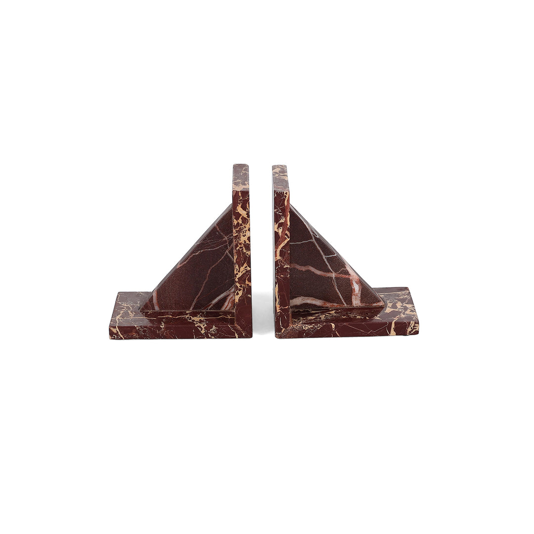Boekensteun marmer burgundy Opus - set/2