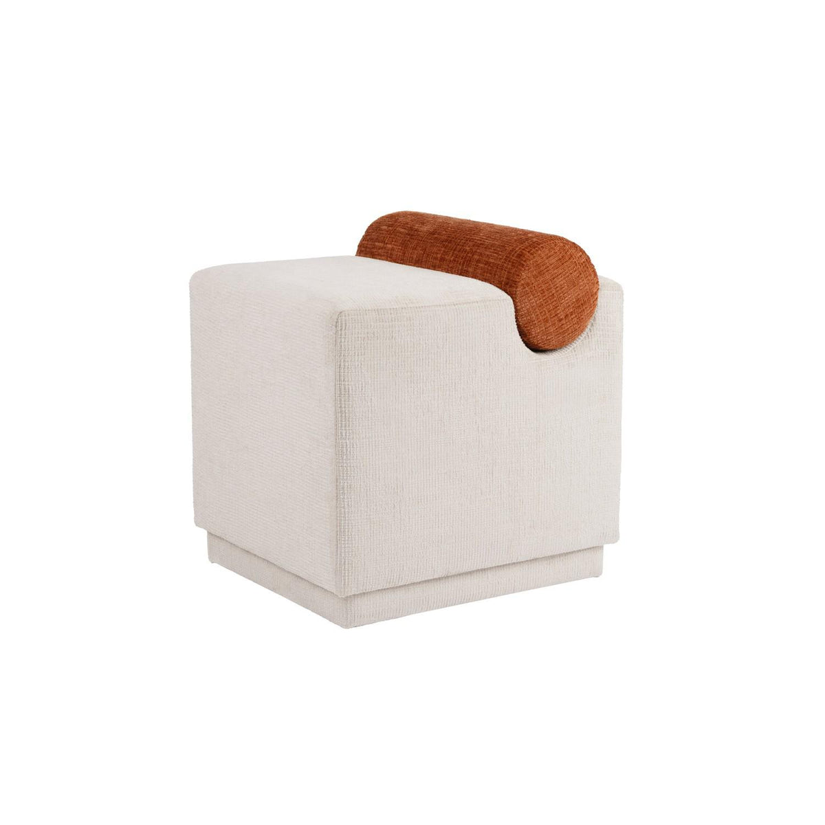 Salt & Pepper - Poef 46x42xH49cm burnt orange/soft grey Brume