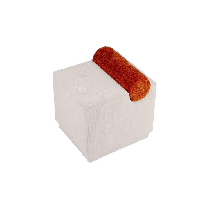 Salt &amp; Pepper - Poef 46x42xH49cm burnt orange/soft grey Brume