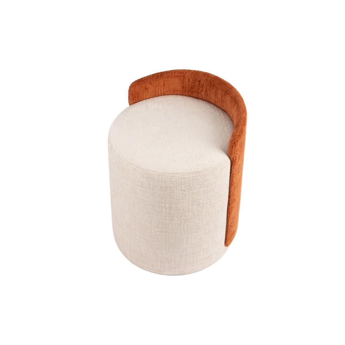 Salt & Pepper - Poef 40x38xH55cm burnt orange/soft grey Brume