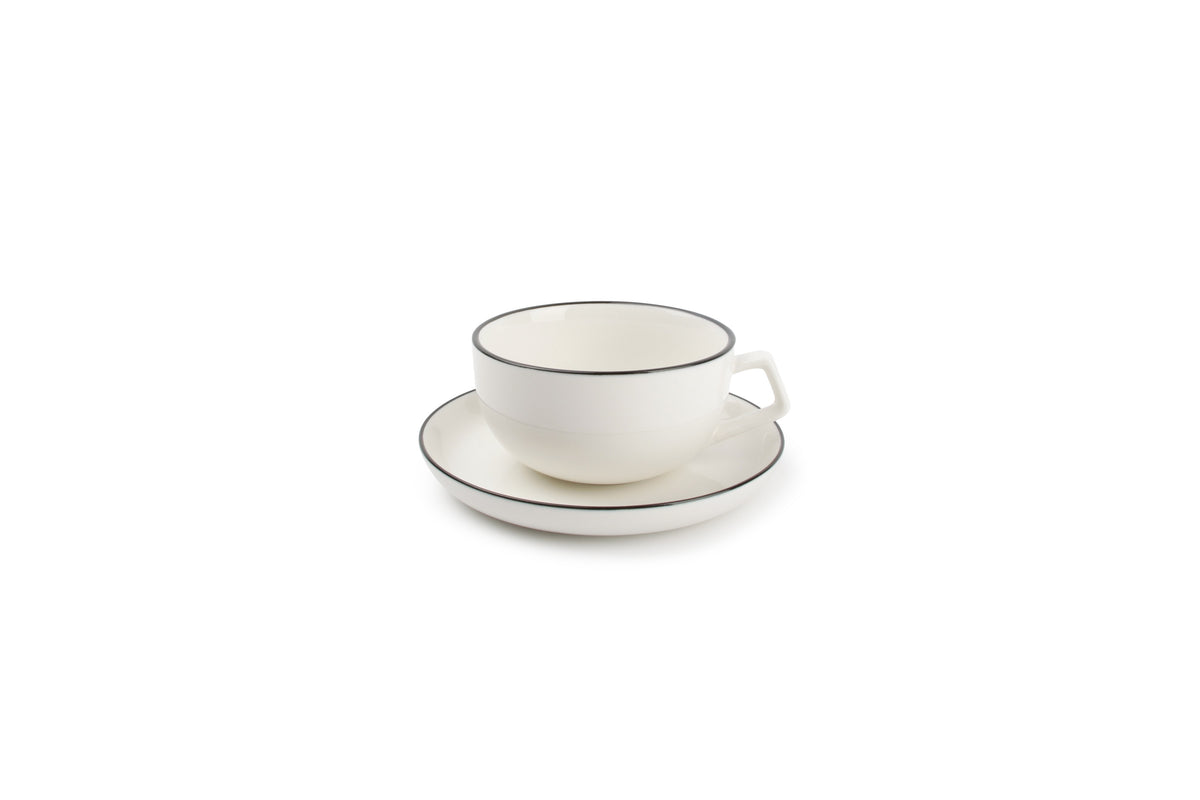 Salt & Pepper - Kop 22cl en schotel wit Studio Base - Set van 4