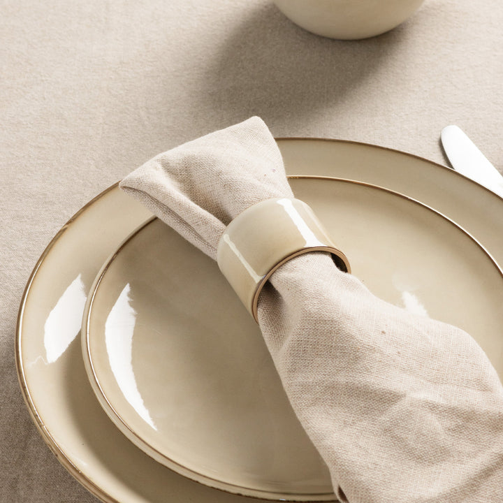 Salt &amp; Pepper - Servetring 5cm ivoor Meridian - set van 4