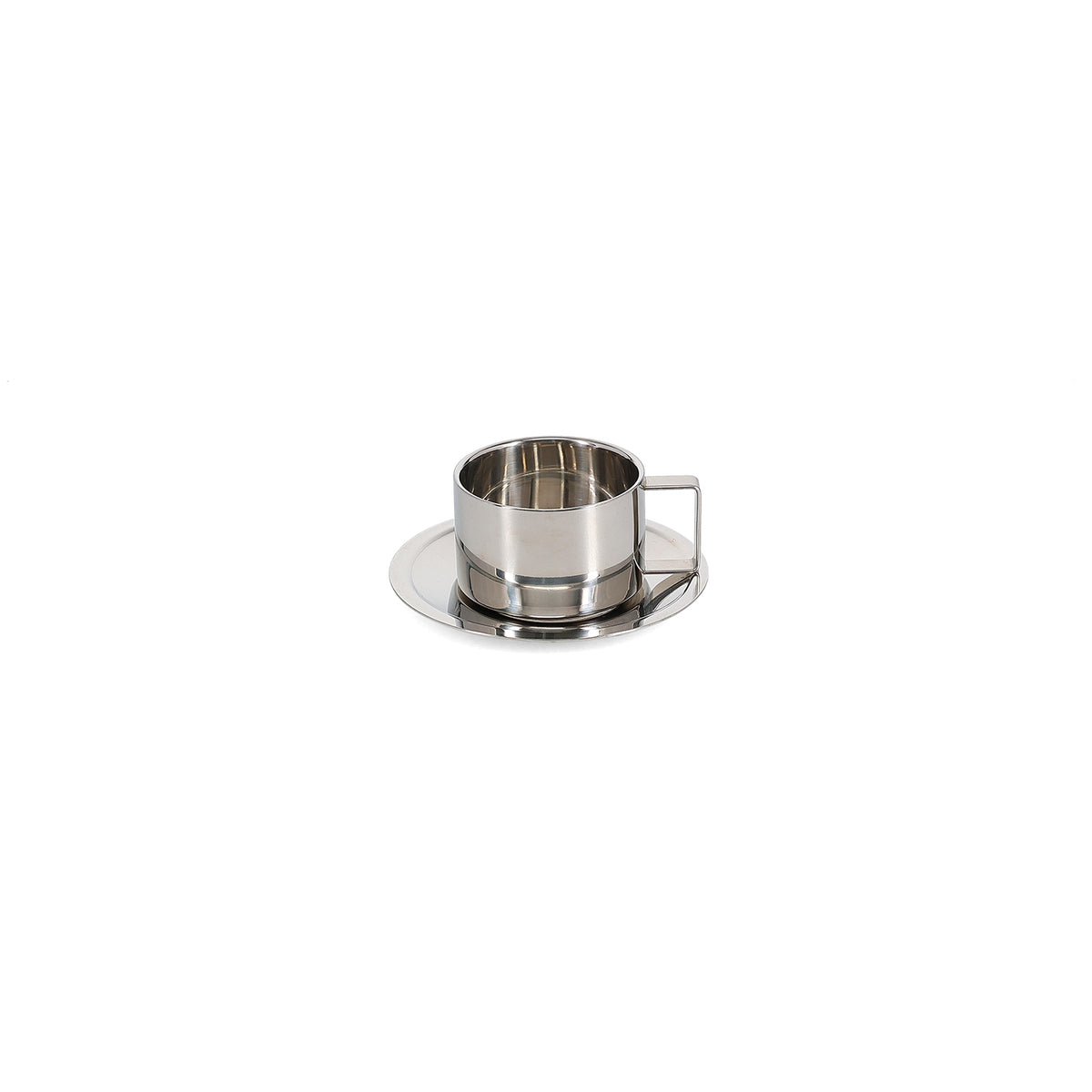 Salt & Pepper - Kop en schotel 19,5cl chrome Oryn - set van 2