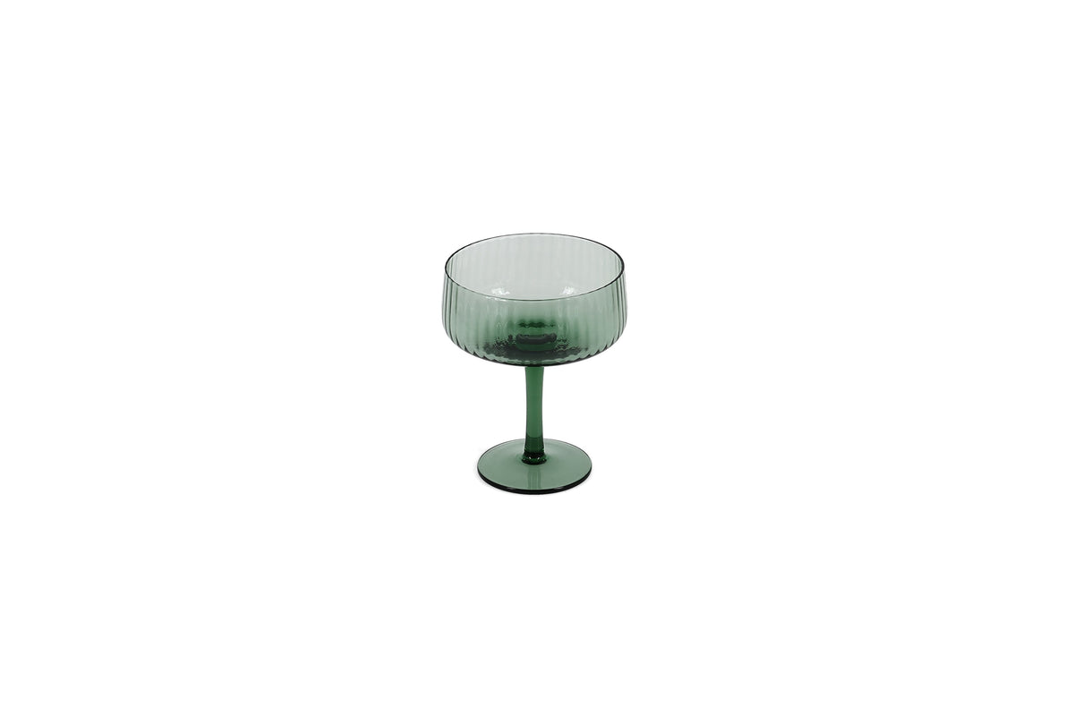 Salt & Pepper - Champagneglas 23cl coupe donkergroen Ray - set/4