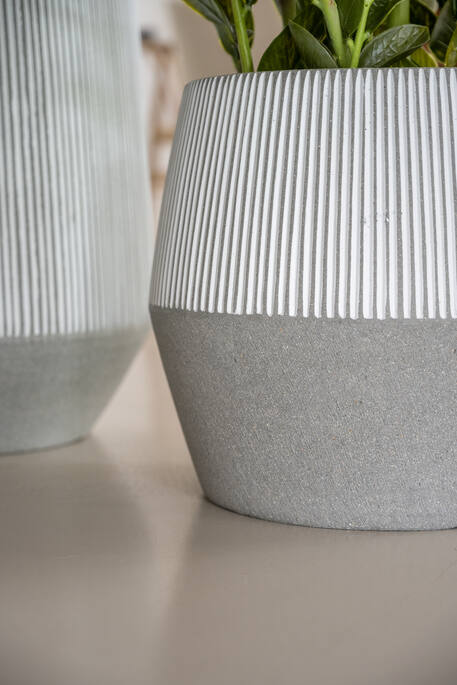 Pottery Pots - Bloempot Harley L, White Stripe Ø53 cm