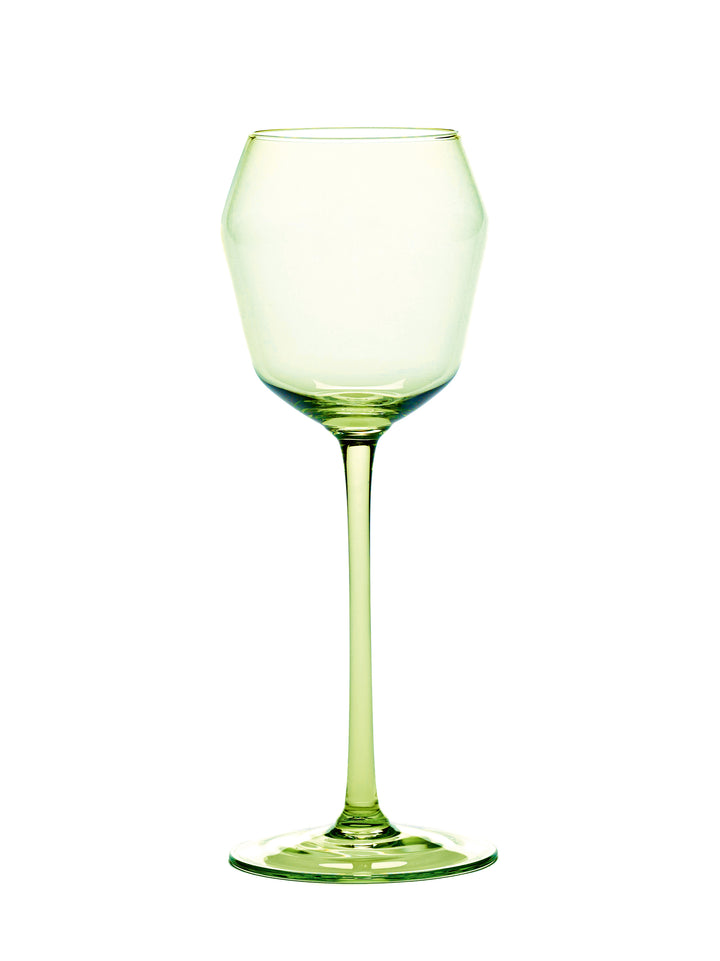 Ann Demeulemeester - Witte Wijnglas Groen Billie - Set van 4