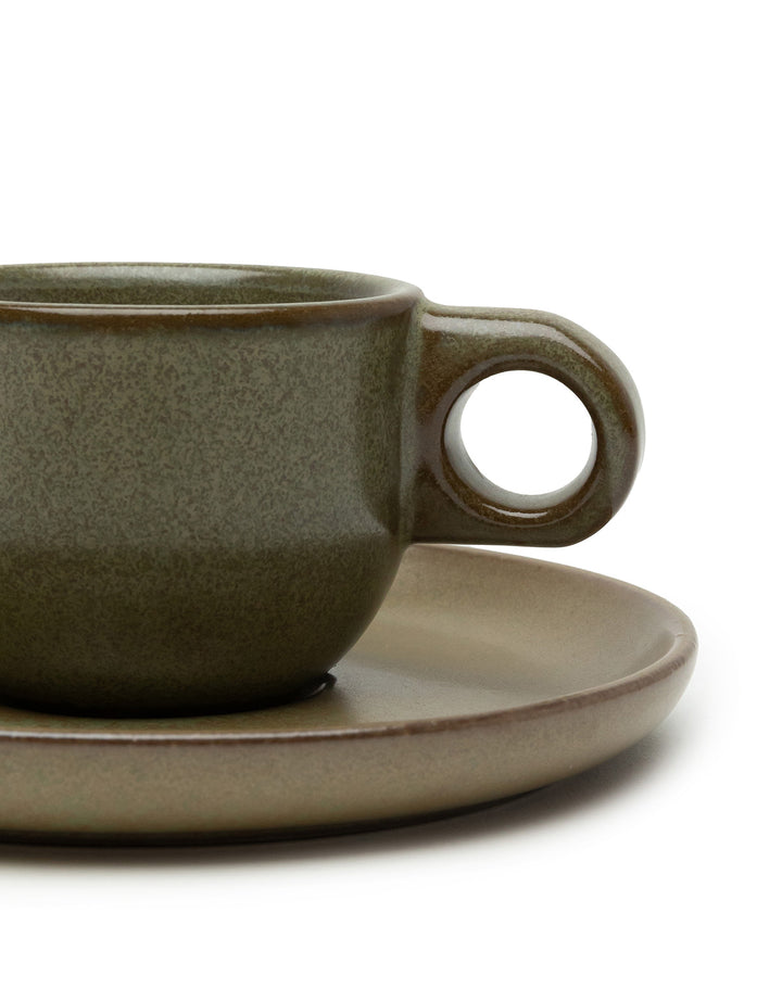Serax - Sergio Herman - Espressokop + Schotel Camo Green Surface - Set van 4