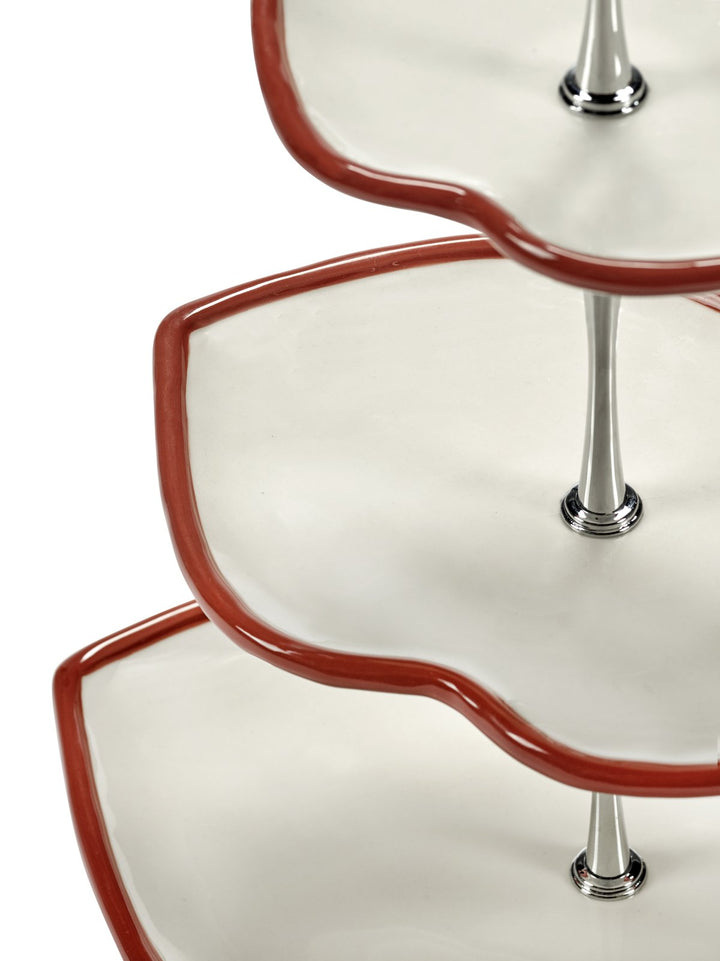 Serax - Wouters &amp; Hendrix - Gebakschalen Cakestandaard 3-laags Rood Wit