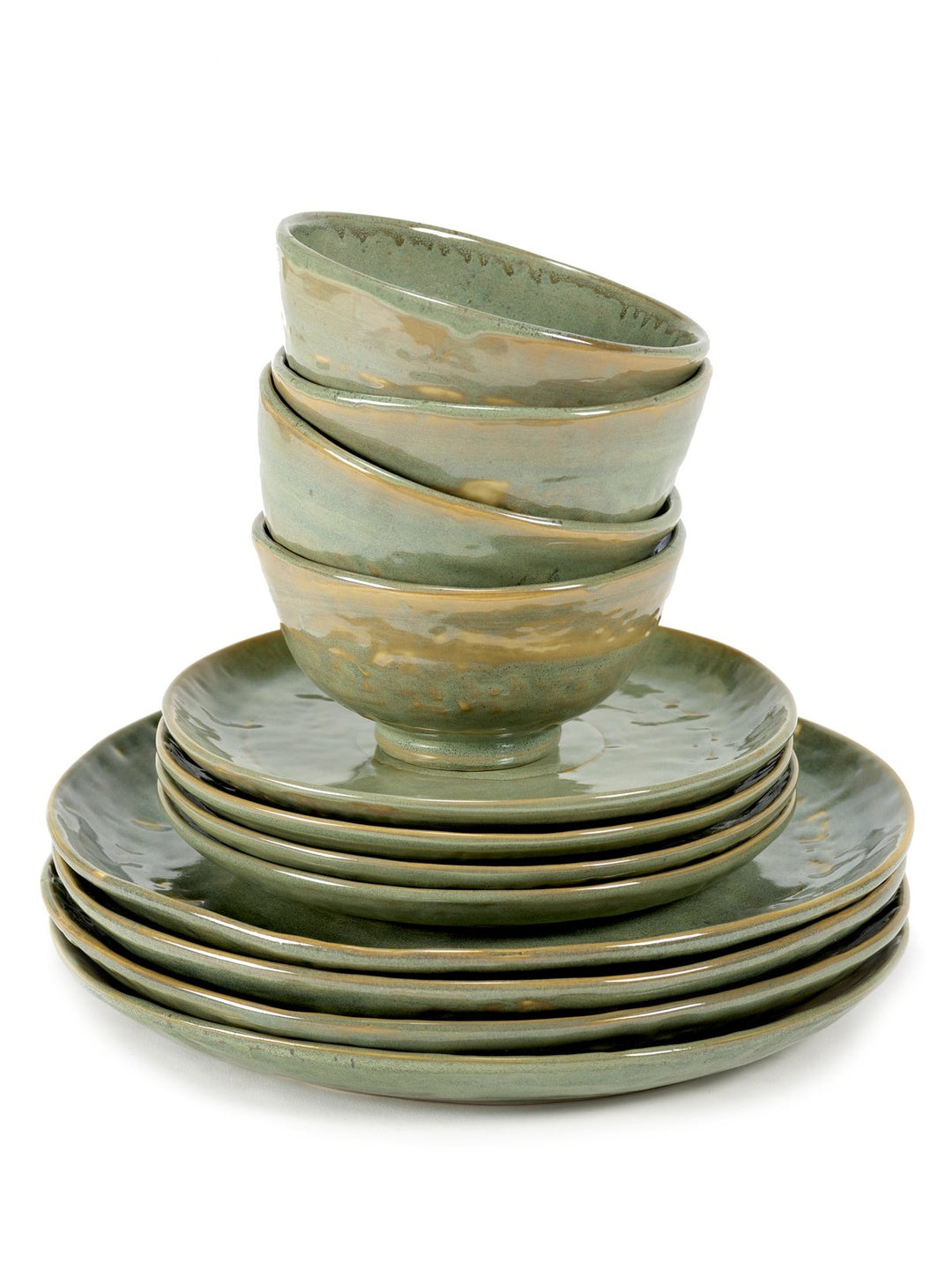 Serax - Pascale Naessens - Serviesset 12 Stuks Zeegroene Pure