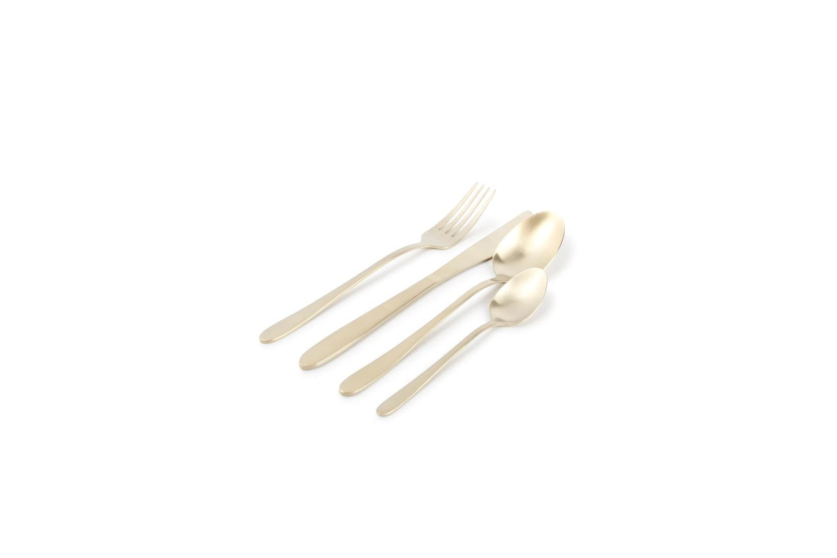 Bestekset 24-delig mat champagne Slim