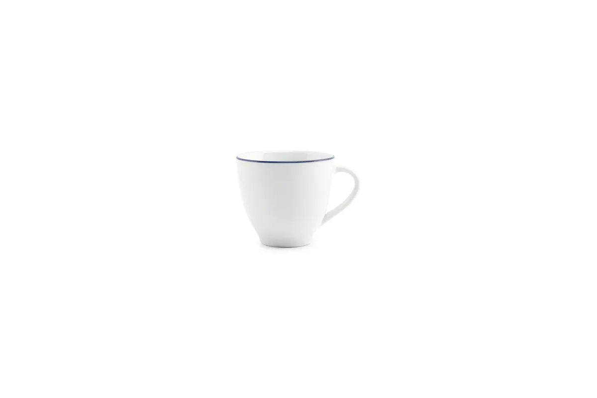 Bonbistro - Kop 20cl blue rim Basic White - Set van 6