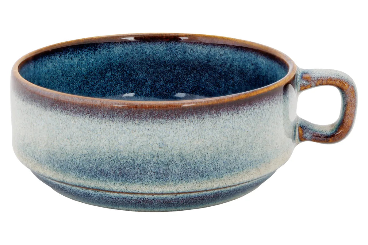 Cosy & Trendy - Jade Indigo Soepkom met Oor - Set van 6
