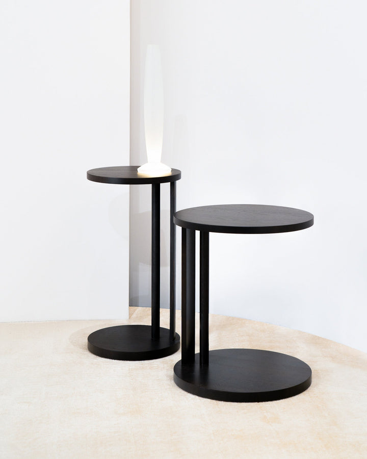 Bijzettafel L met Licht Beuk Zwart Aura